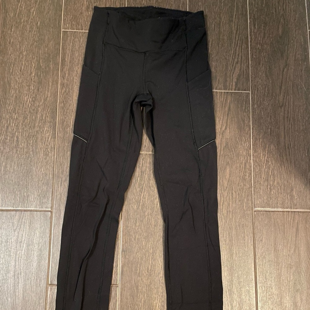 Black Lululemon Leggings with pockets- Size 2
